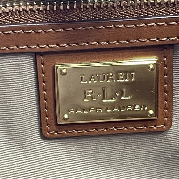 R.L.L Ralph Laure 💯% Cow Leather Tri-Color Colorblock Handbag - Picture 8 of 16